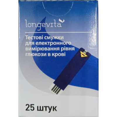 Тест-смужки для глюкометра Longevita (Лонгевита) 25 шт